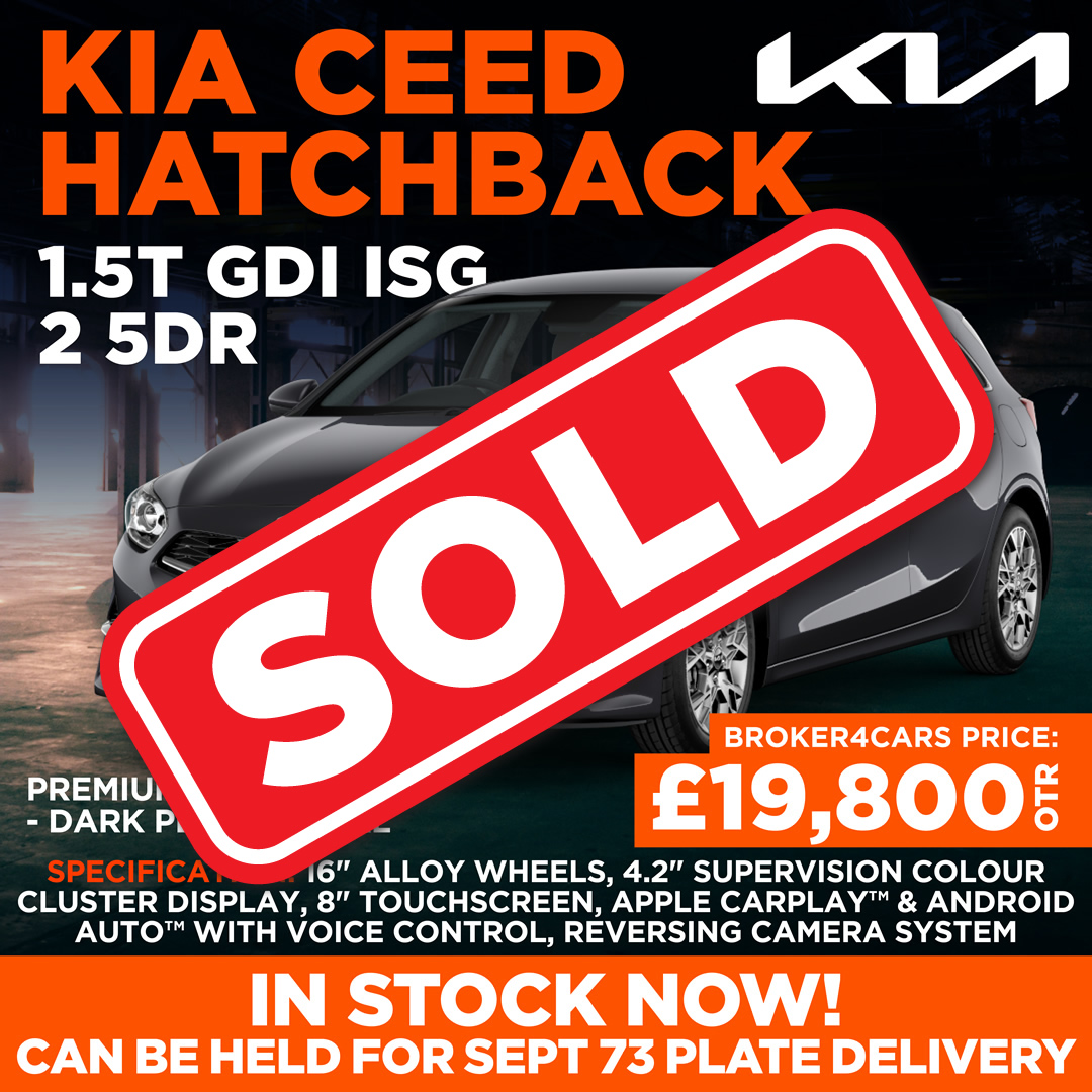 KIA CEED HATCHBACK 1.5T GDi ISG 2 5dr. Premium paint - Dark penta metal. 16 Inch Alloy Wheels, 4.2 Inch Supervision Colour Cluster Display, 8 Inch Touchscreen, Apple Carplay and android Auto with Voice Control, Reversing Camera System. In stock – can be held for September 73 plate delivery. Broker4Cars Price £19,800 OTR